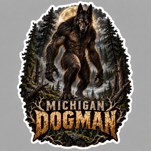 Michigan dogman sticker vinyl - sticker,